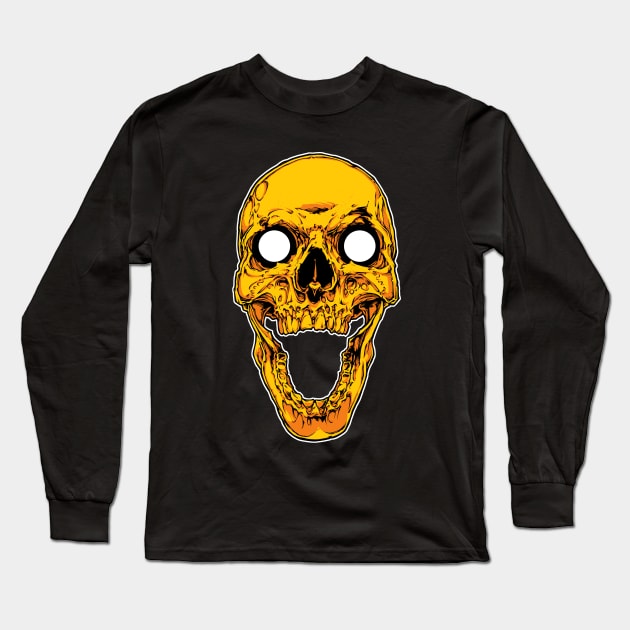 Skull Face 2 Long Sleeve T-Shirt by Racecar 13